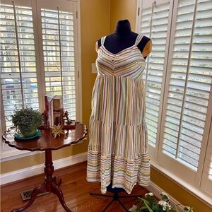 Striped Sleeveless Summer Maxi Dress